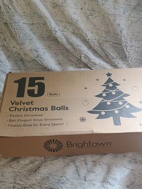 Brightown Velvet Christmas Balls - Brown Green and Yellow Balls